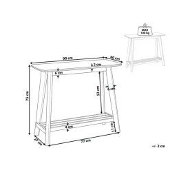 TULARE - Consoletafel - Lichte houtkleur - Rubberhout