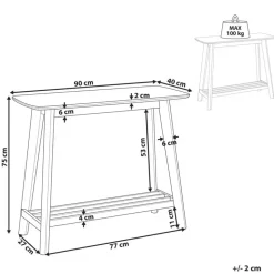 TULARE - Consoletafel - Lichte houtkleur - Rubberhout