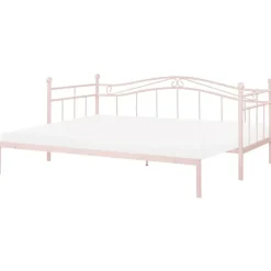 TULLE - Eenpersoonsbed - Roze - 90 x 200 cm - Metaal