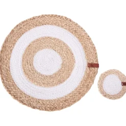 TUMERIC - Set van 12 placemats en onderzetters - Natuurlijk - Jute