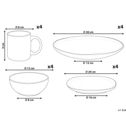 TURMERIC - Serviesset 16 delig - Goudbruin - Steengoed