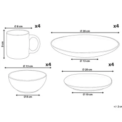 TURMERIC - Serviesset 16 delig - Goudbruin - Steengoed