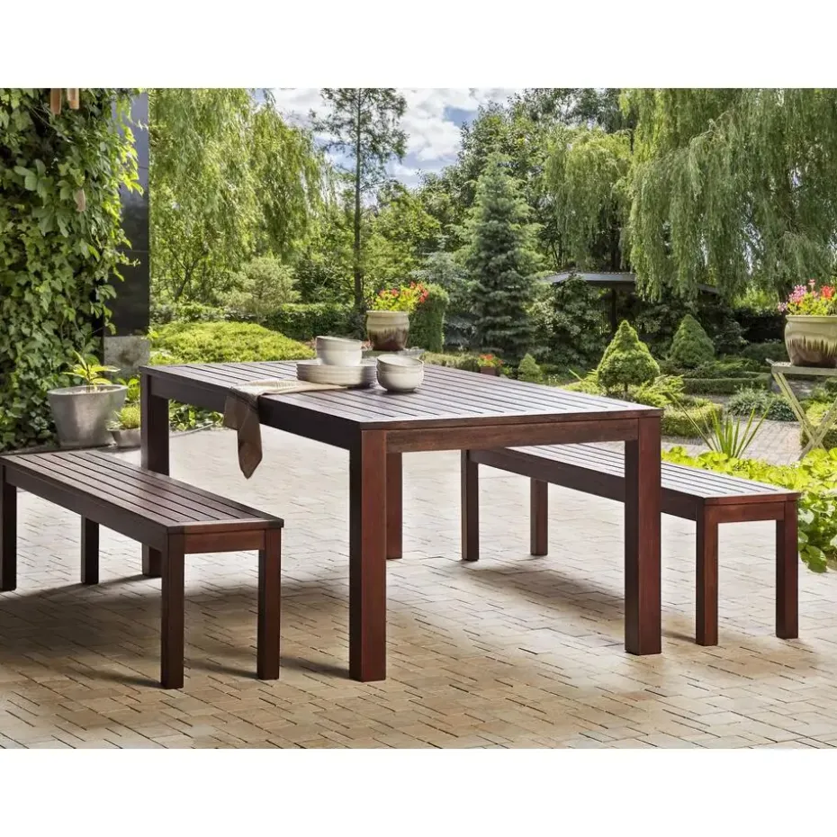 TUSCANIA - Tuintafel - Donkerhout - 100 x 180 cm - Eucalyptushout