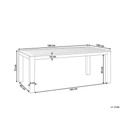 TUSCANIA - Tuintafel - Donkerhout - 100 x 180 cm - Eucalyptushout
