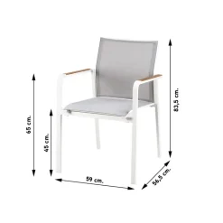 Tutti stapelstoel wit met teak