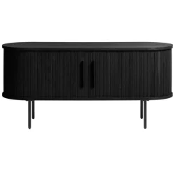 Tv-Meubel Eikenhout Zwart - 40x120x55cm - Schuifdeuren - Nola