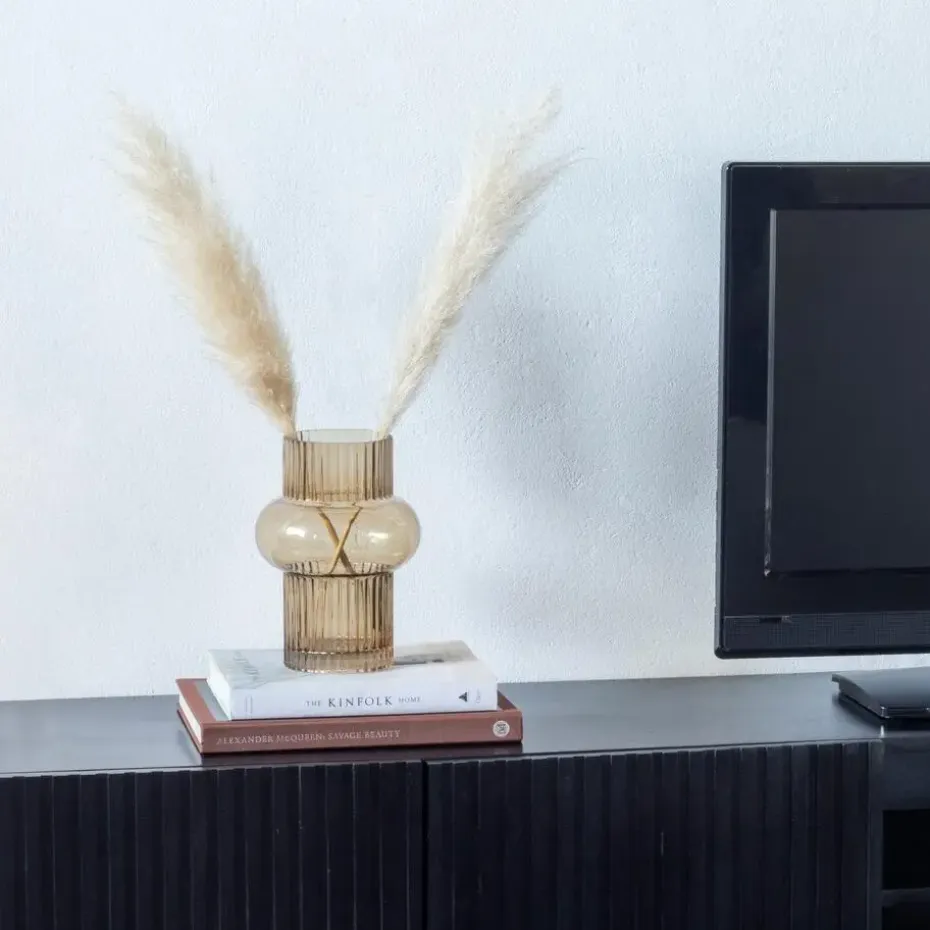 Tv-Meubel Mangohout Zwart - 200x40x50cm - 3-Deurs - Kast Roman