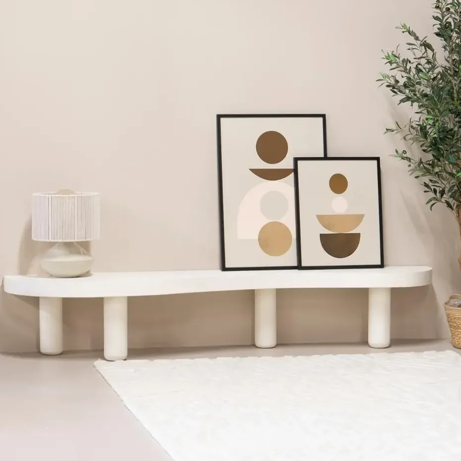 Tv-Meubel Organisch - Beton Ciré Beige - 200x45x35cm - Siva