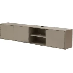 Tv-Meubel Taupe Mangohout - 3-Deurs - 200x30x40cm - Loiza