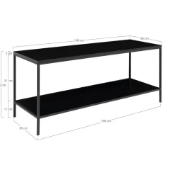 Tv-Meubel Zwart - Metaal & Melamine - Kast Vita