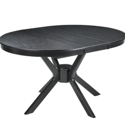 TYMIS - Eettafel - Zwart houtkleur - 110-130x110cm - MDF