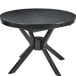 TYMIS - Eettafel - Zwart houtkleur - 110-130x110cm - MDF