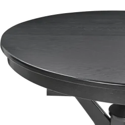 TYMIS - Eettafel - Zwart houtkleur - 110-130x110cm - MDF