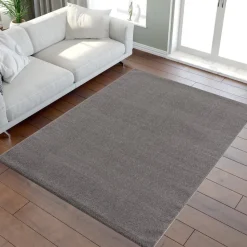 Uni Effen Laagpolig Vloerkleed Modern Grijs - 240x340 CM