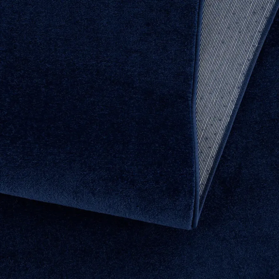 Uni Effen Laagpolig Vloerkleed Modern Donker Blauw Navy - 140x200 CM