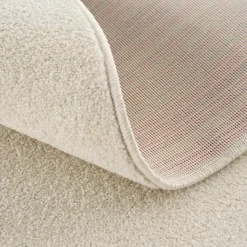 Uni Rond Effen Laagpolig Vloerkleed Modern Creme - 200 CM ROND