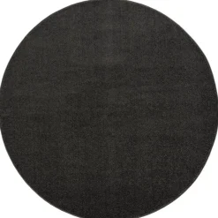 Uni Rond Effen Laagpolig Vloerkleed Modern Donker Grijs - 300 CM ROND
