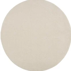 Uni Rond Effen Laagpolig Vloerkleed Modern Creme - 120 CM ROND
