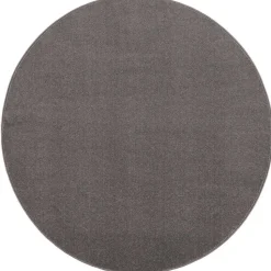 Uni Rond Effen Laagpolig Vloerkleed Modern Grijs - 120 CM ROND