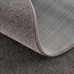 Uni Rond Effen Laagpolig Vloerkleed Modern Grijs - 120 CM ROND