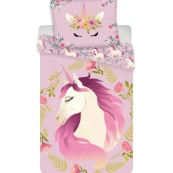 Unicorn Dekbedovertrek Flowers - Eenpersoons - 140 x 200 cm - Katoen
