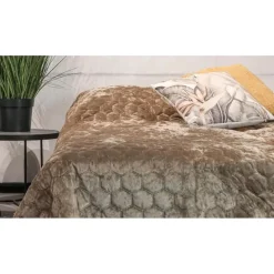 Unique Living - Bedsprei Peggy 220x220cm taupe