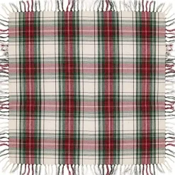 Unique Living - Tafelkleed Xmas Tartan - 90x90cm - White