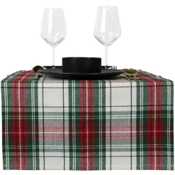 Unique Living - Tafelloper Xmas Tartan - 45x150cm - White