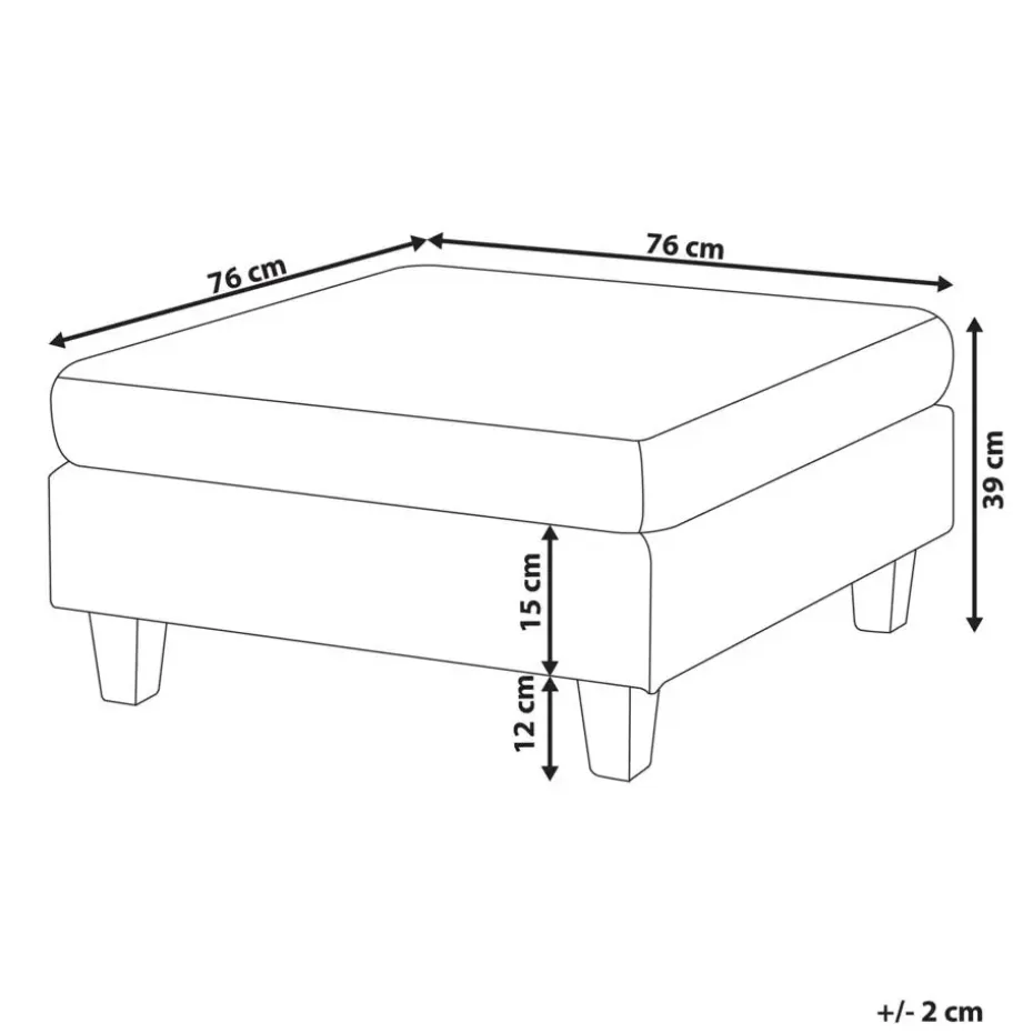 UNSTAD - Hocker - Zwart - Kunstleer