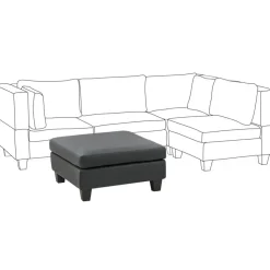 UNSTAD - Hocker - Zwart - Kunstleer