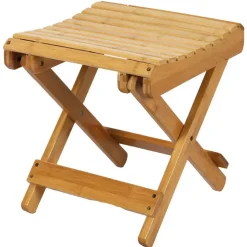 Urban Living Bijzet kruk - Inklapbare kruk - bamboe - 28 x 31 cm