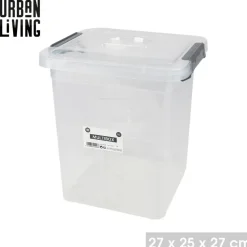 Urban Living Opberg box - 11 ltr - 27 x 25x27cm - deksel en clips