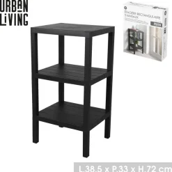 Urban Living Opbergrek - zwart - kunststof - 39 x 33 x 72 cm