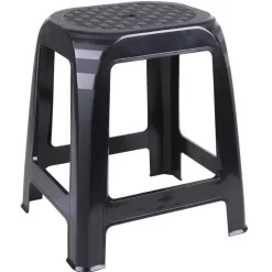 Urban Living opstapje/krukje - kunststof - zwart - 41 x 36 x 46 cm