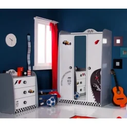 V2 Sport autobed racebed wit met licht en bekleding