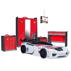 V2 Sport autobed racebed wit met licht en bekleding