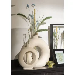 Vaas Lotus - off-white - keramiek - 22x20x6 cm