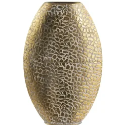 Vaas Riv - goudkleur - metaal - ovaal - 48,5x32x9,5 cm