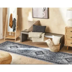 VADKADAM - Laagpolig vloerkleed - Grijs - 80 x 300 cm - Polyester