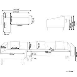 VADSO - Hoekslaapbank - Gebroken wit - Rechterzijde - Bouclé
