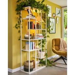 Vakkenkast Stan - zand - metaal - 188x85x35 cm