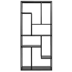 Vakkenkast Stan - zwart - metaal - 188x85x35 cm