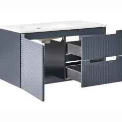 VALA - Wandgemonteerd meubel met wasbak - Grafietgrijs - MDF