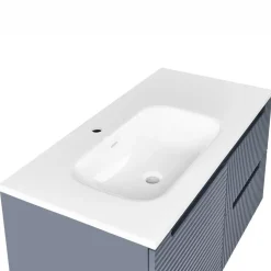 VALA - Wandgemonteerd meubel met wasbak - Grafietgrijs - MDF