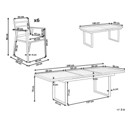 VALCANETTO/TAVIANO - Tuinset voor 6 - Grijs - Aluminium