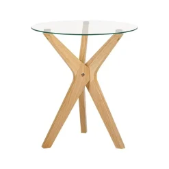 VALLEY - Bijzettafel - Lichthout - Veiligheidsglas