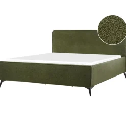 VALOGNES - Bed - Donkergroen - 180 x 200 cm - Bouclé