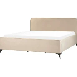 VALOGNES - Tweepersoonsbed - Taupe - 180 x 200 cm - Fluweel