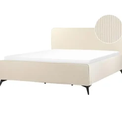 VALOGNES - Tweepersoonsbed - Beige - 180 x 200 cm - Corduroy
