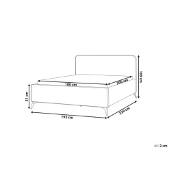 VALOGNES - Tweepersoonsbed - Beige - 180 x 200 cm - Corduroy